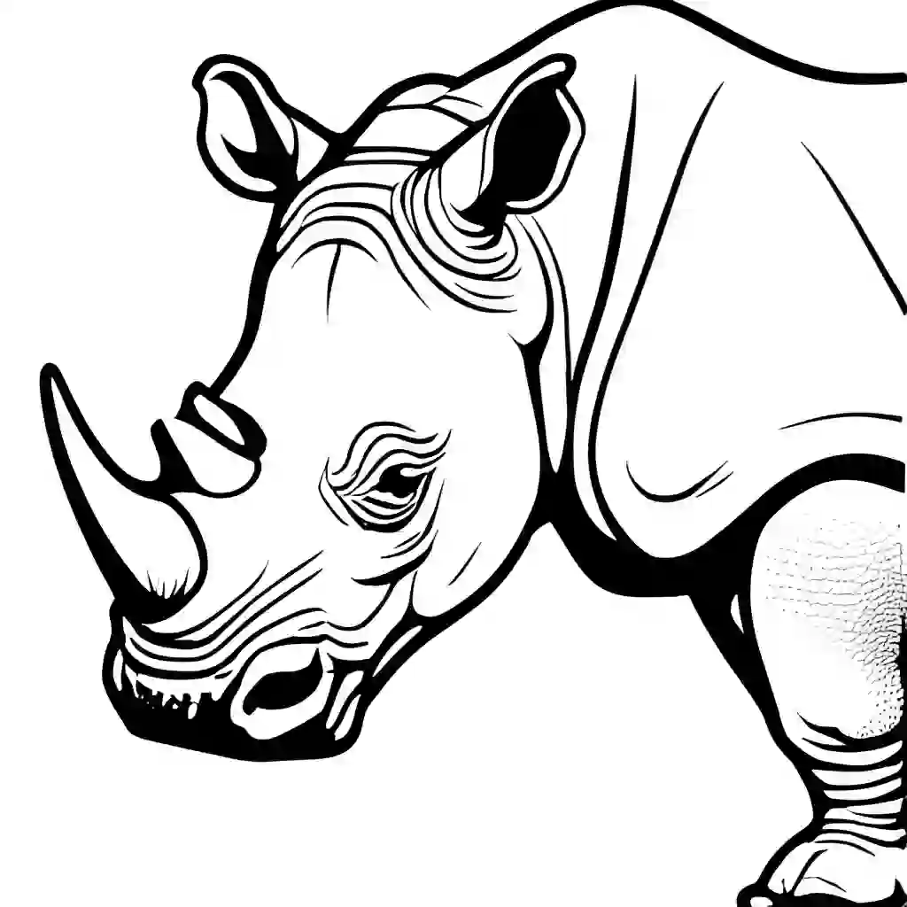Rhinos coloring pages